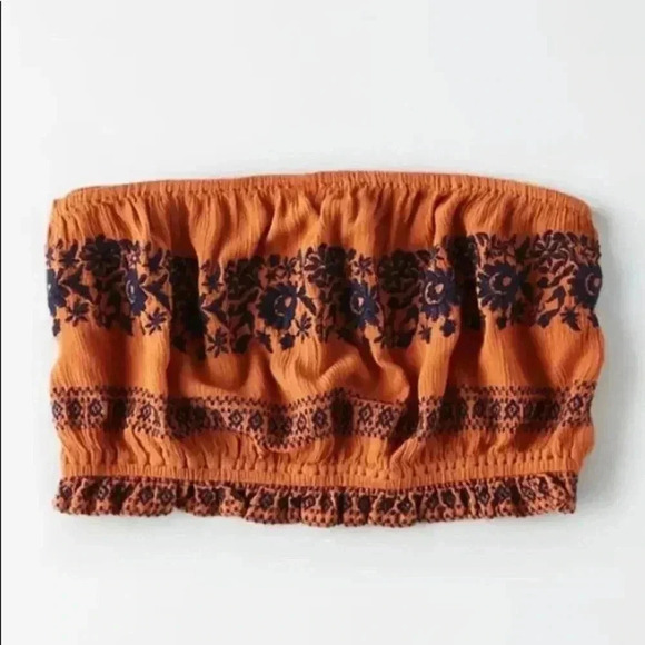 🆕 AE Rust Embroidered Crop Top XL🆕 - Picture 4 of 11